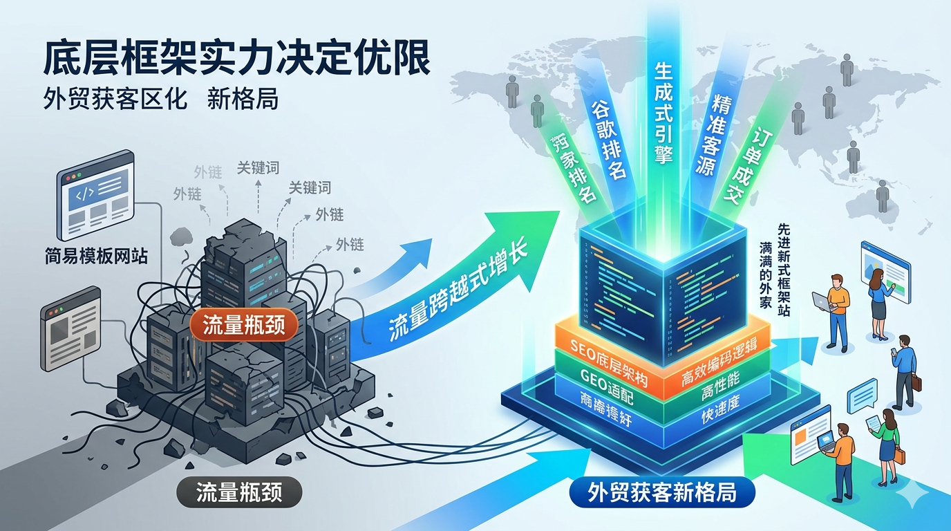 一、外贸获客格局迎来变革，底层框架实力决定 SEO 优化最终上限
