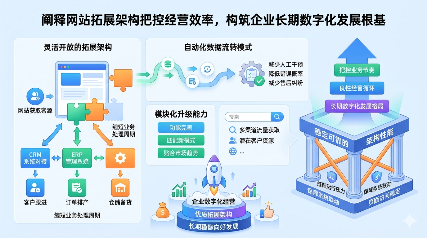 六、阐释网站拓展架构把控经营效率，构筑企业长期数字化发展根基