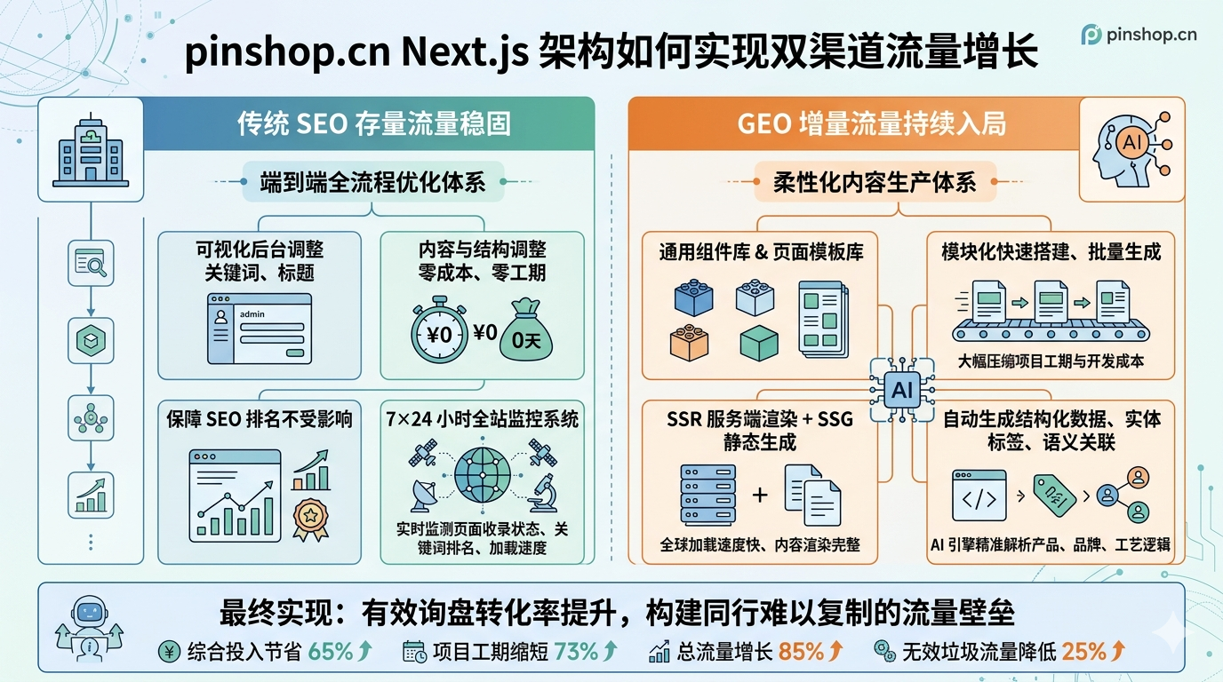 二、pinshop.cn Next.js 架构如何实现双渠道流量增长