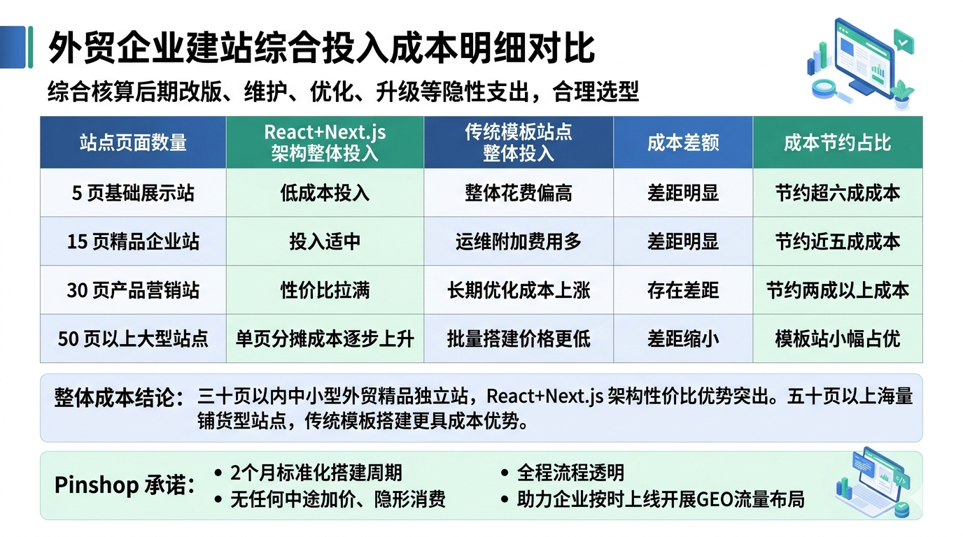 四、不同搭建方案建站综合投入成本明细对比