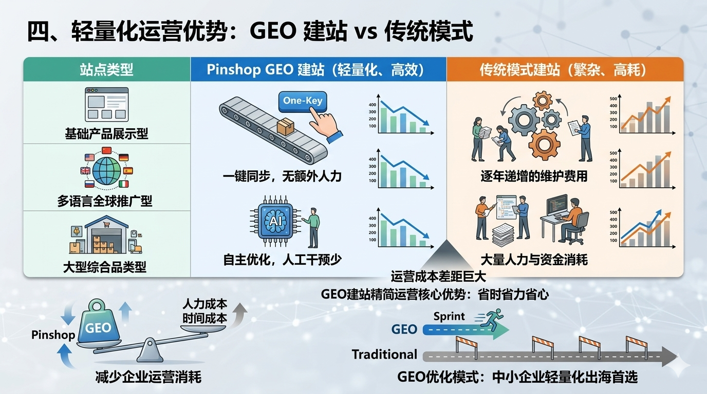 四、轻量化运营优势凸显，GEO 建站大幅缩减企业运营消耗