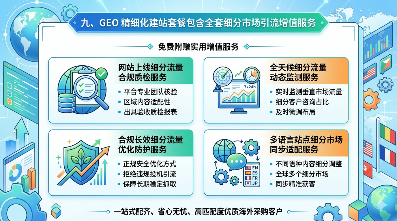 九、GEO 精细化建站套餐包含全套细分市场引流增值服务