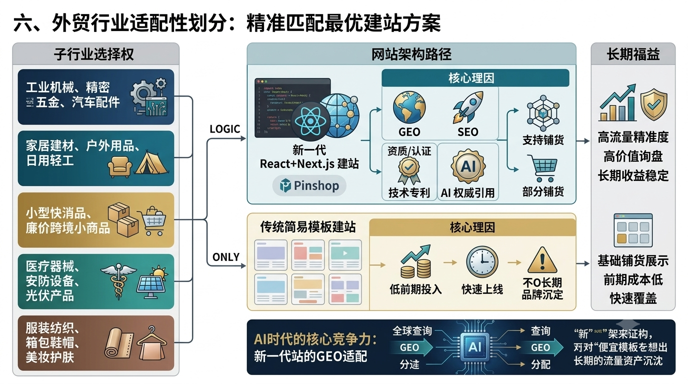 六、外贸行业适配性划分：精准匹配最优建站方案