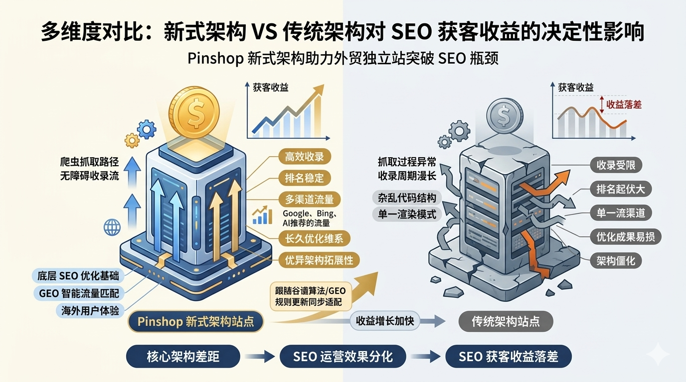 四、多维度对比两类框架运行模式，剖析架构差距引发 SEO 获客收益落差