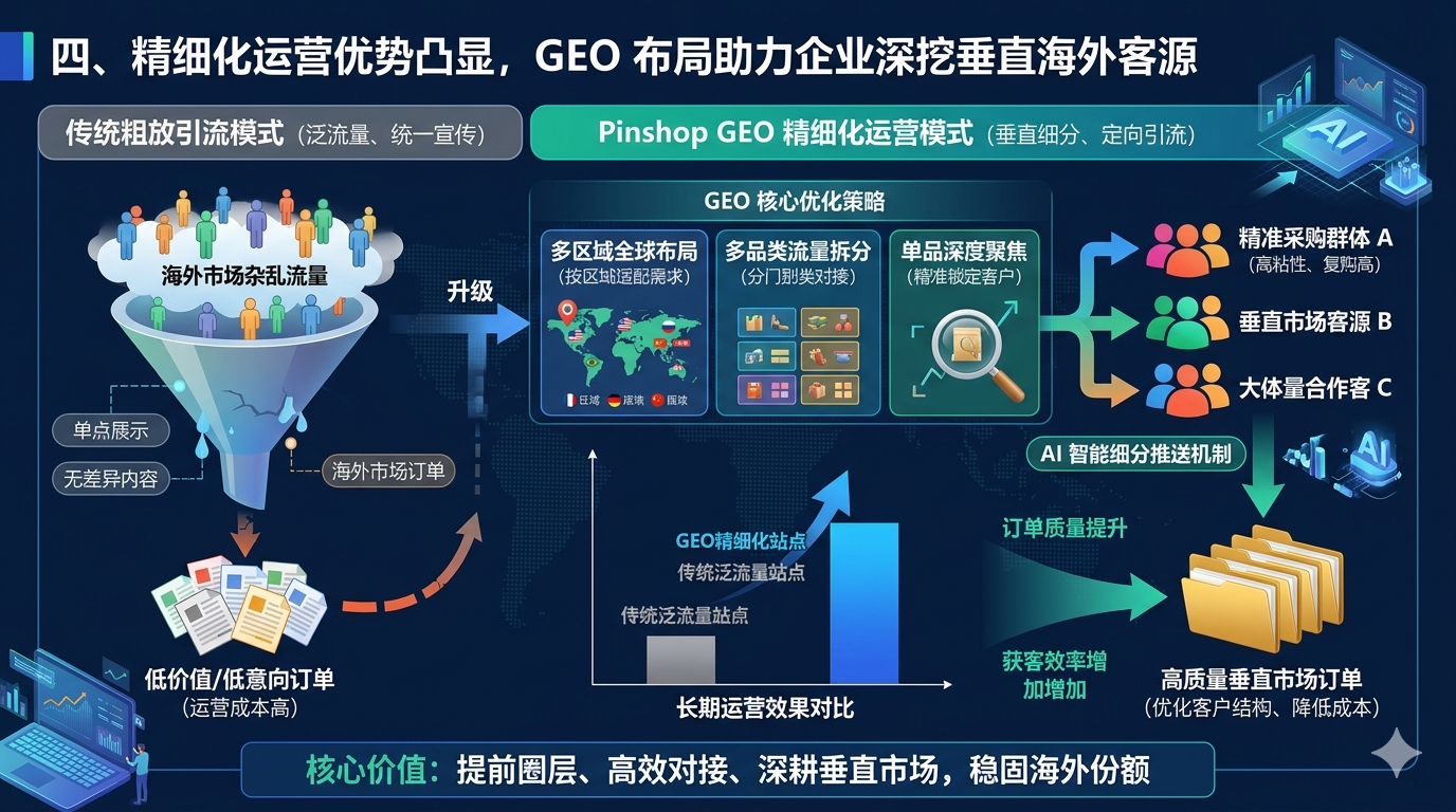 四、精细化运营优势凸显，GEO 布局助力企业深挖垂直海外客源