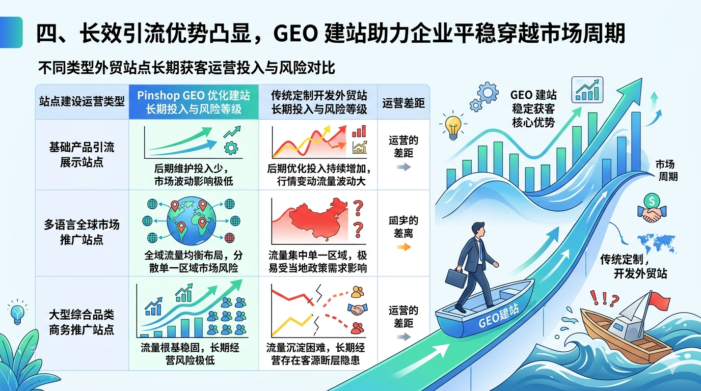 四、长效引流优势凸显，GEO 建站助力企业平稳穿越市场周期
