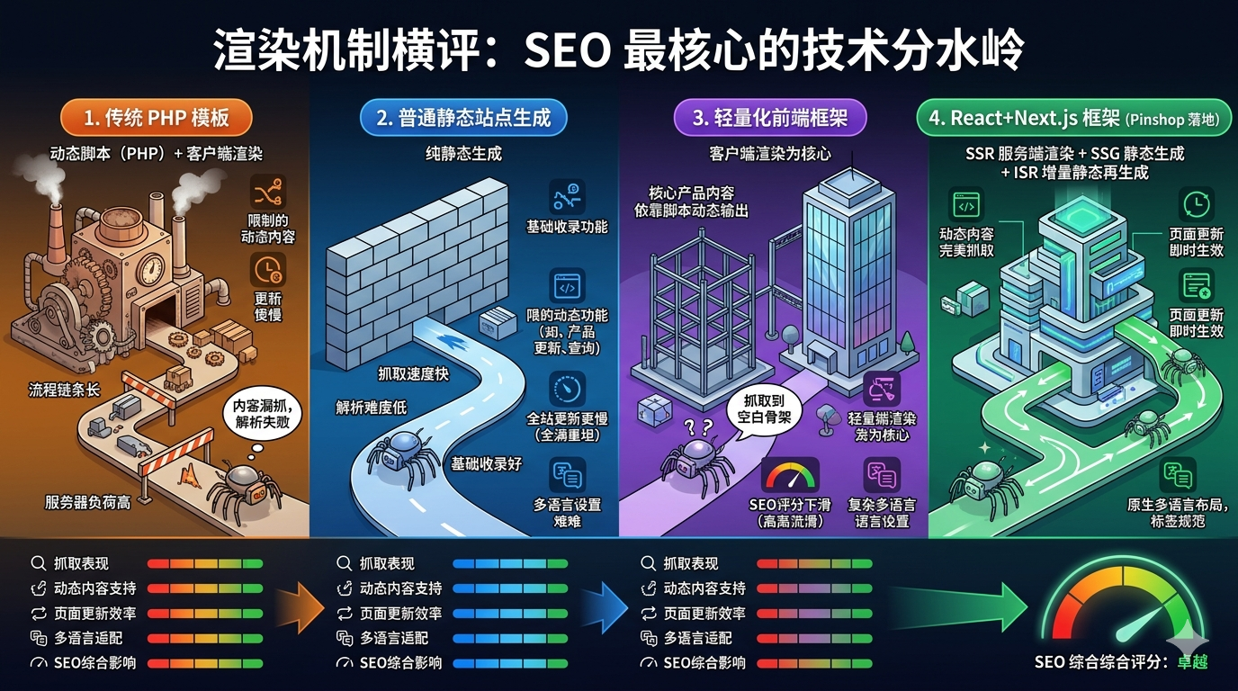 四、渲染机制横评：SEO 最核心的技术分水岭