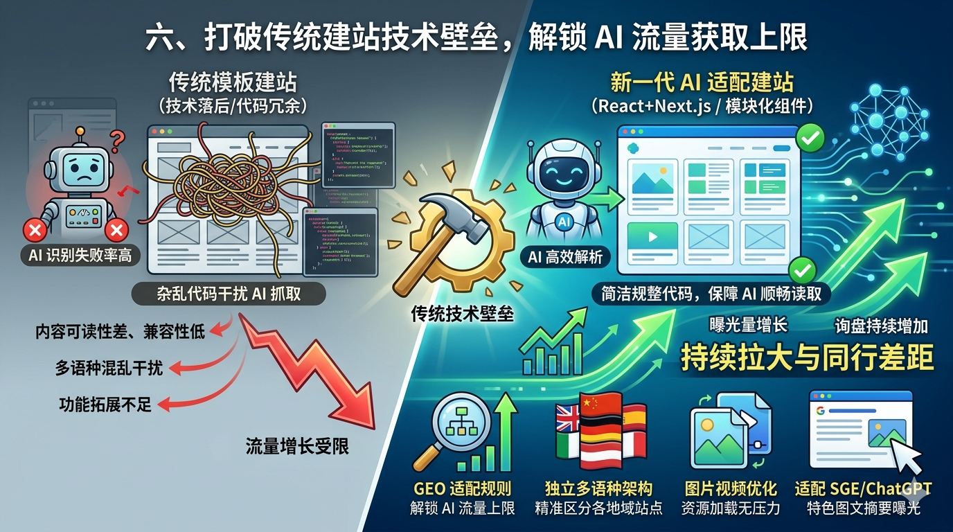 六、打破传统建站技术壁垒，解锁 AI 流量获取上限