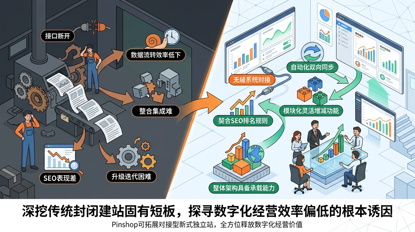 五、深挖传统封闭建站固有短板，探寻数字化经营效率偏低的根本诱因