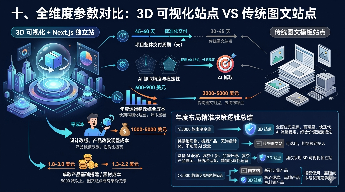十、全维度参数对比：3D 可视化站点 VS 传统图文站点