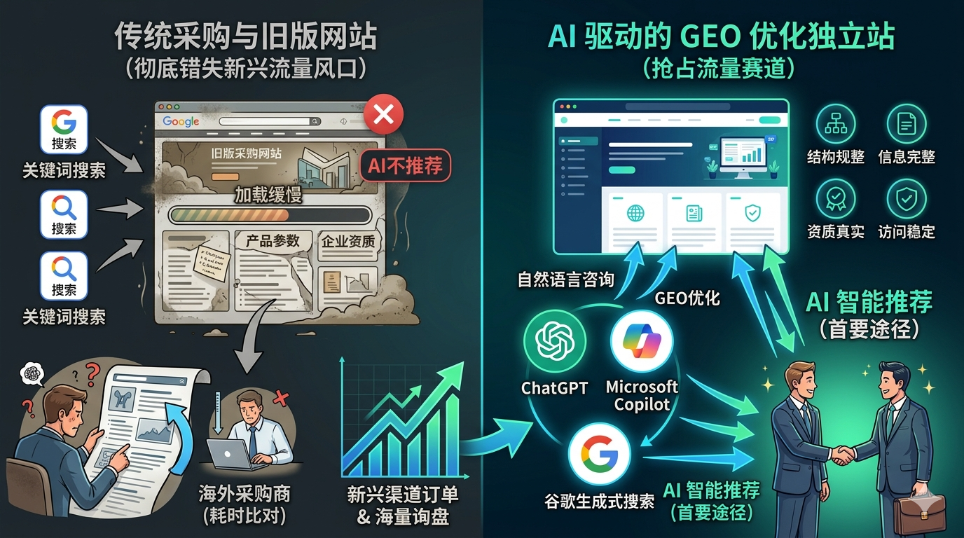 一、AI 采购生态全面成型，传统建站彻底错失新兴流量风口