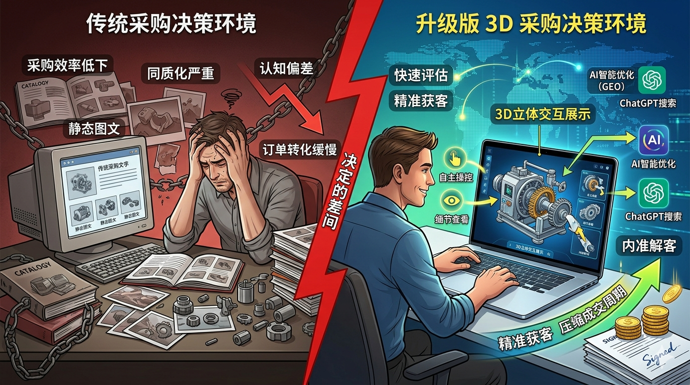 一、外贸采购决策环境大变局，展示形式缺陷拖累订单转化效率