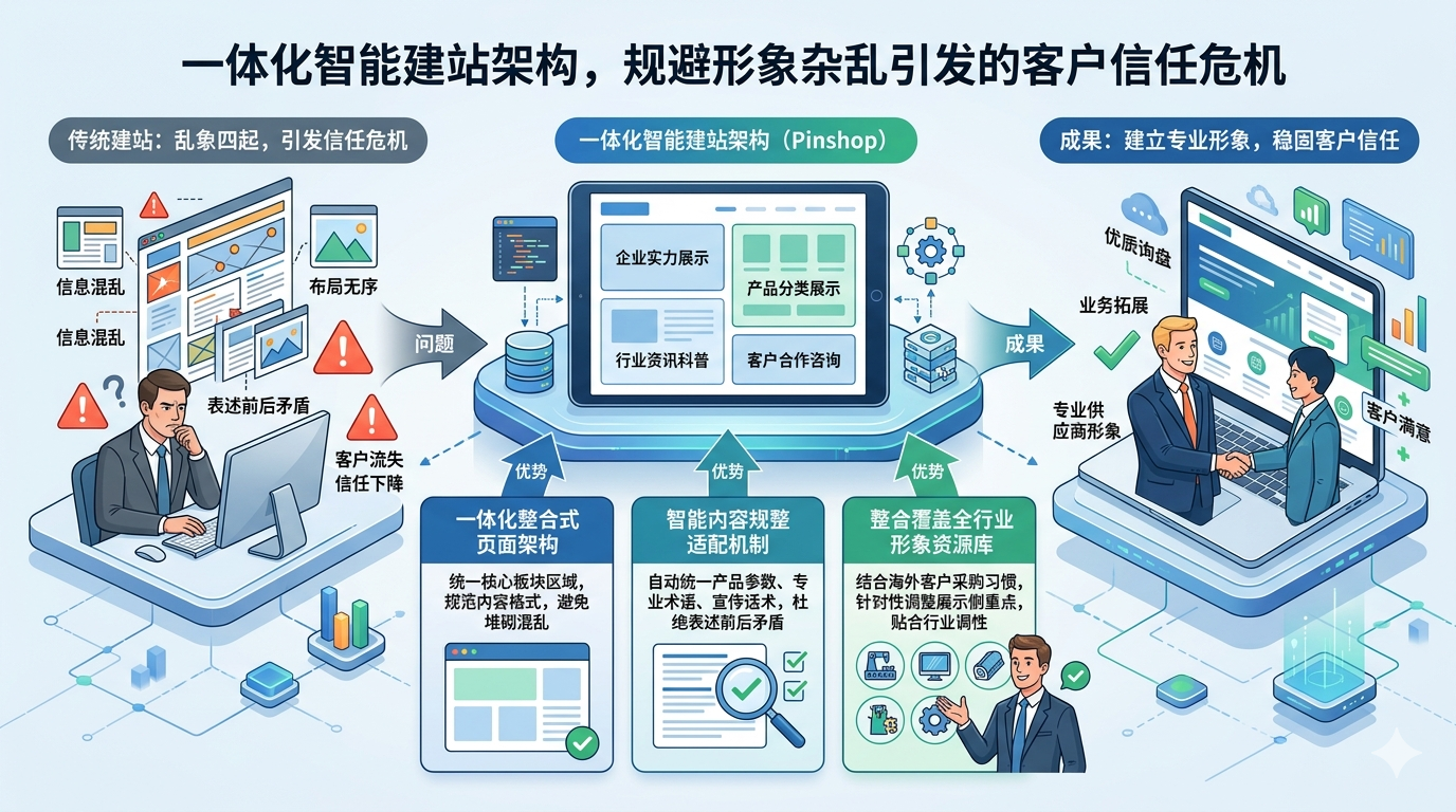 五、一体化智能建站架构，规避形象杂乱引发的客户信任危机