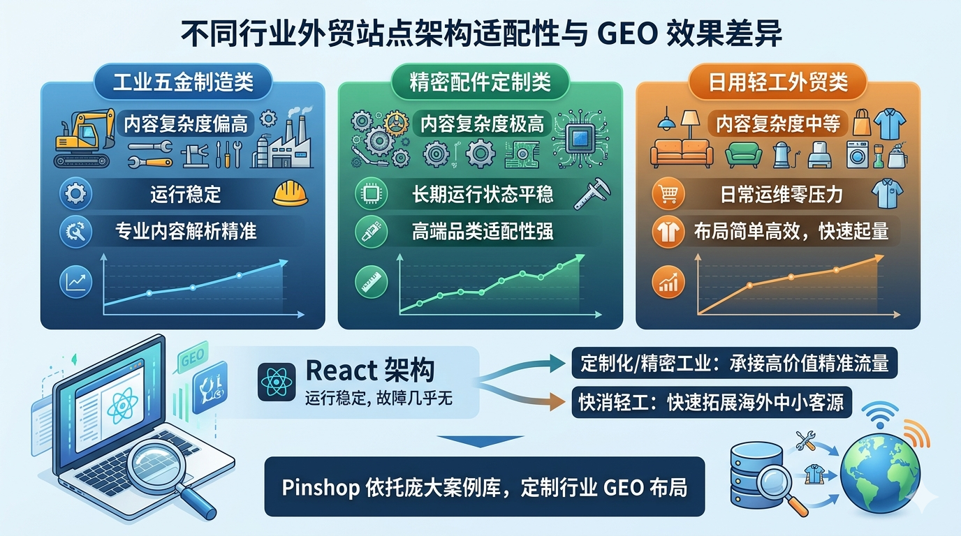 六、不同行业外贸站点架构适配性与 GEO 效果差异
