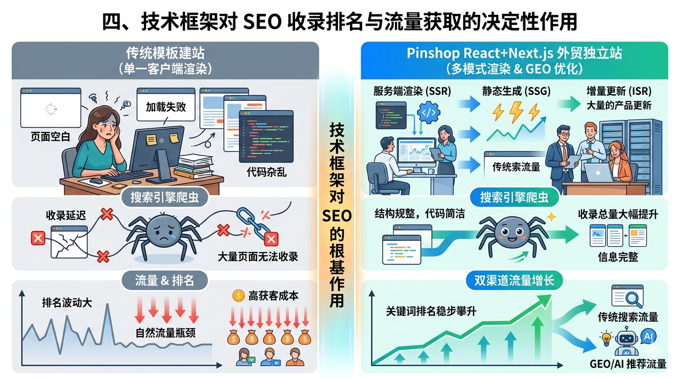 四、技术框架对 SEO 收录排名与流量获取的决定性作用