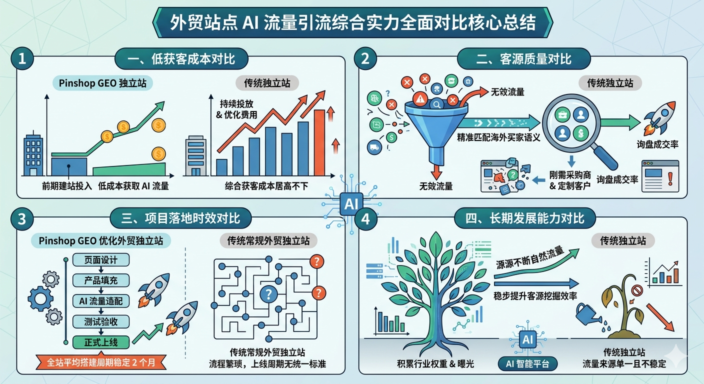 二、两类外贸站点 AI 流量引流综合实力全面对比