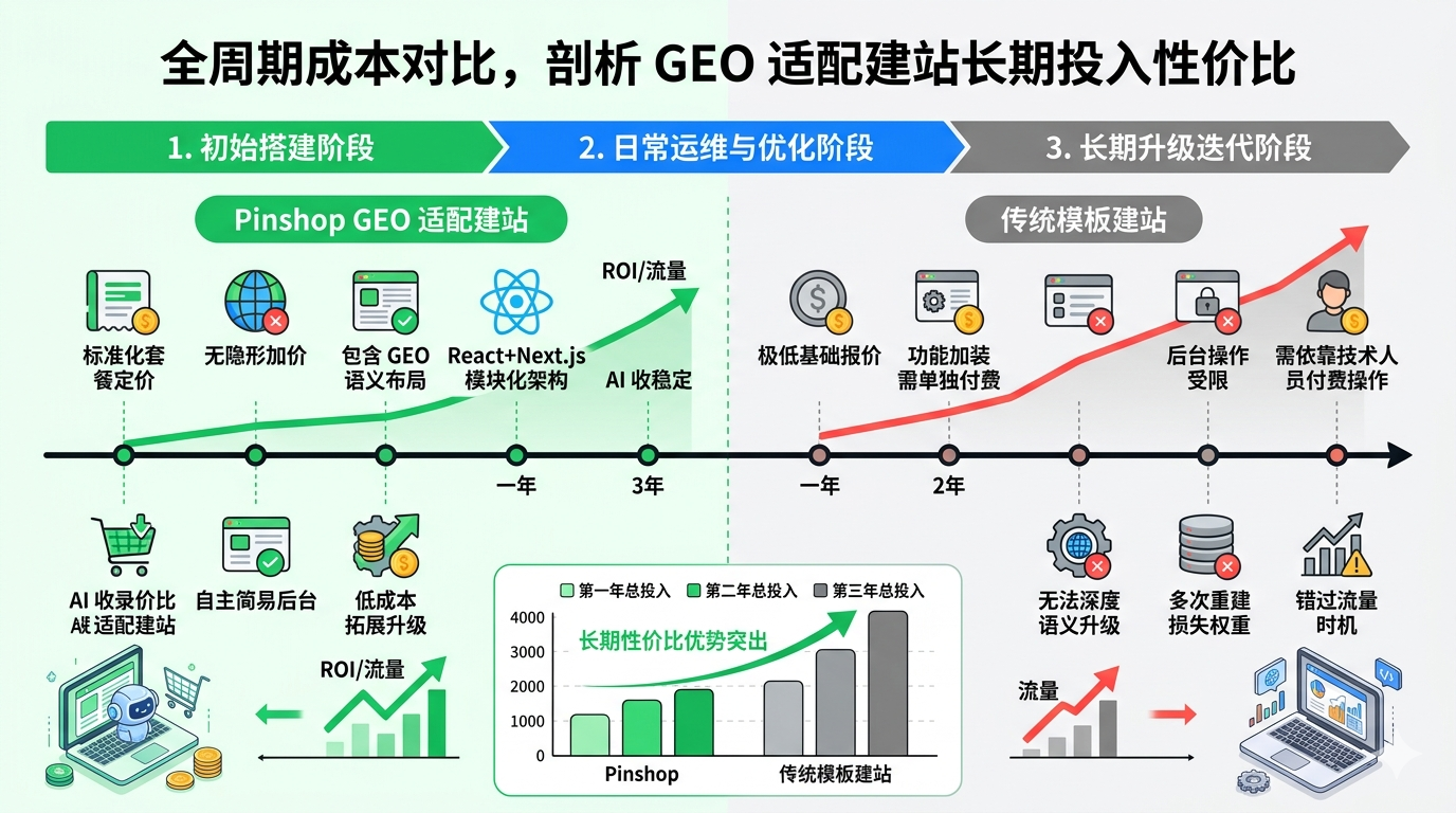 四、全周期成本对比，剖析 GEO 适配建站长期投入性价比
