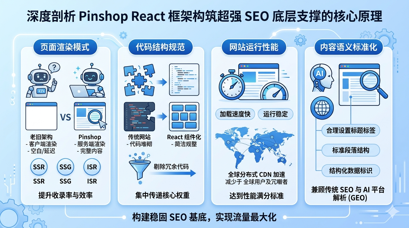 三、深度剖析 Pinshop React 框架构筑超强 SEO 底层支撑的核心原理