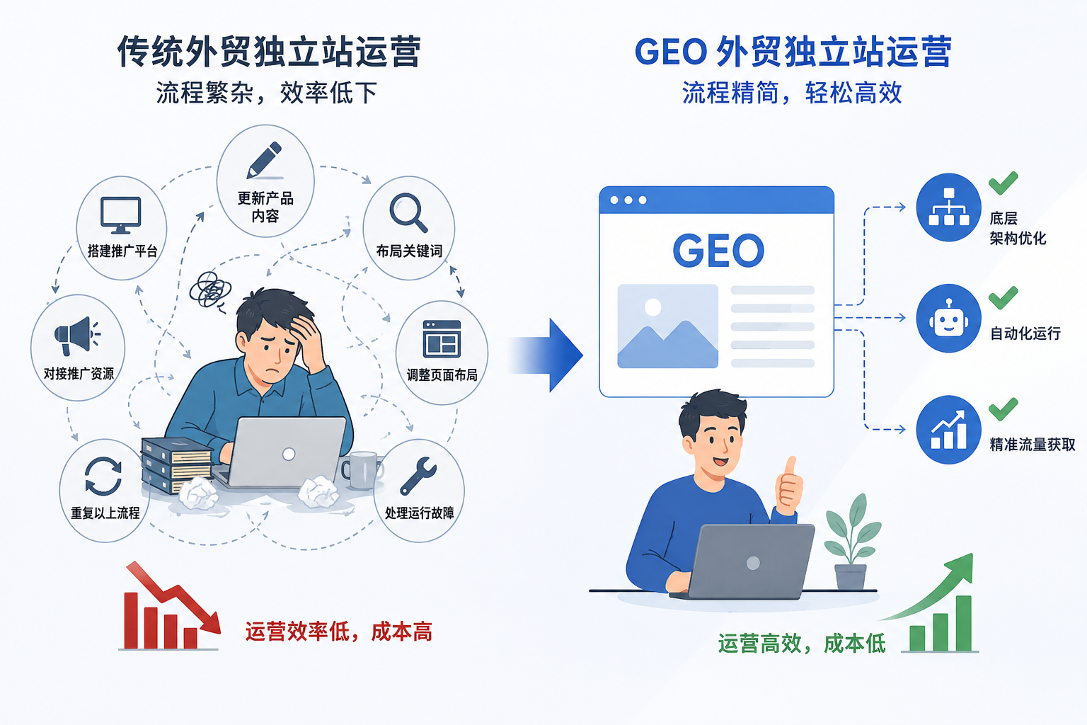 一、行业现状：繁杂运营流程拖累外贸企业出海效率