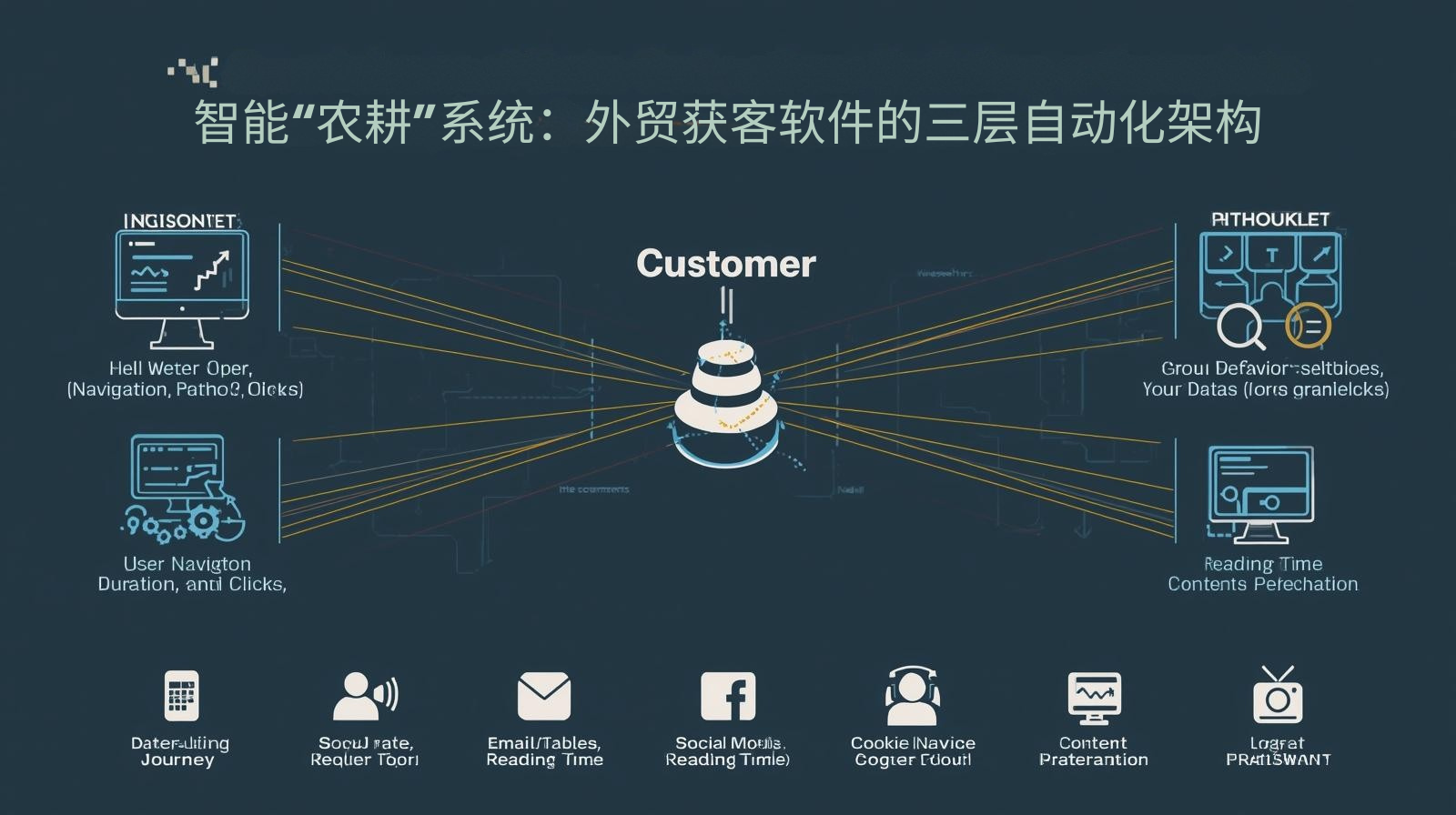 智能“农耕”系统：外贸获客软件的三层自动化架构