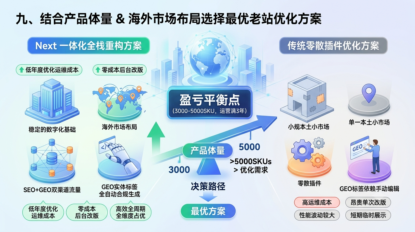 九、结合产品体量 & 海外市场布局选择最优老站优化方案