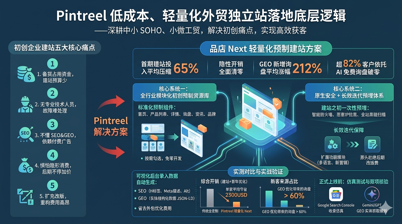 二、Pintreel 低成本建站落地底层逻辑