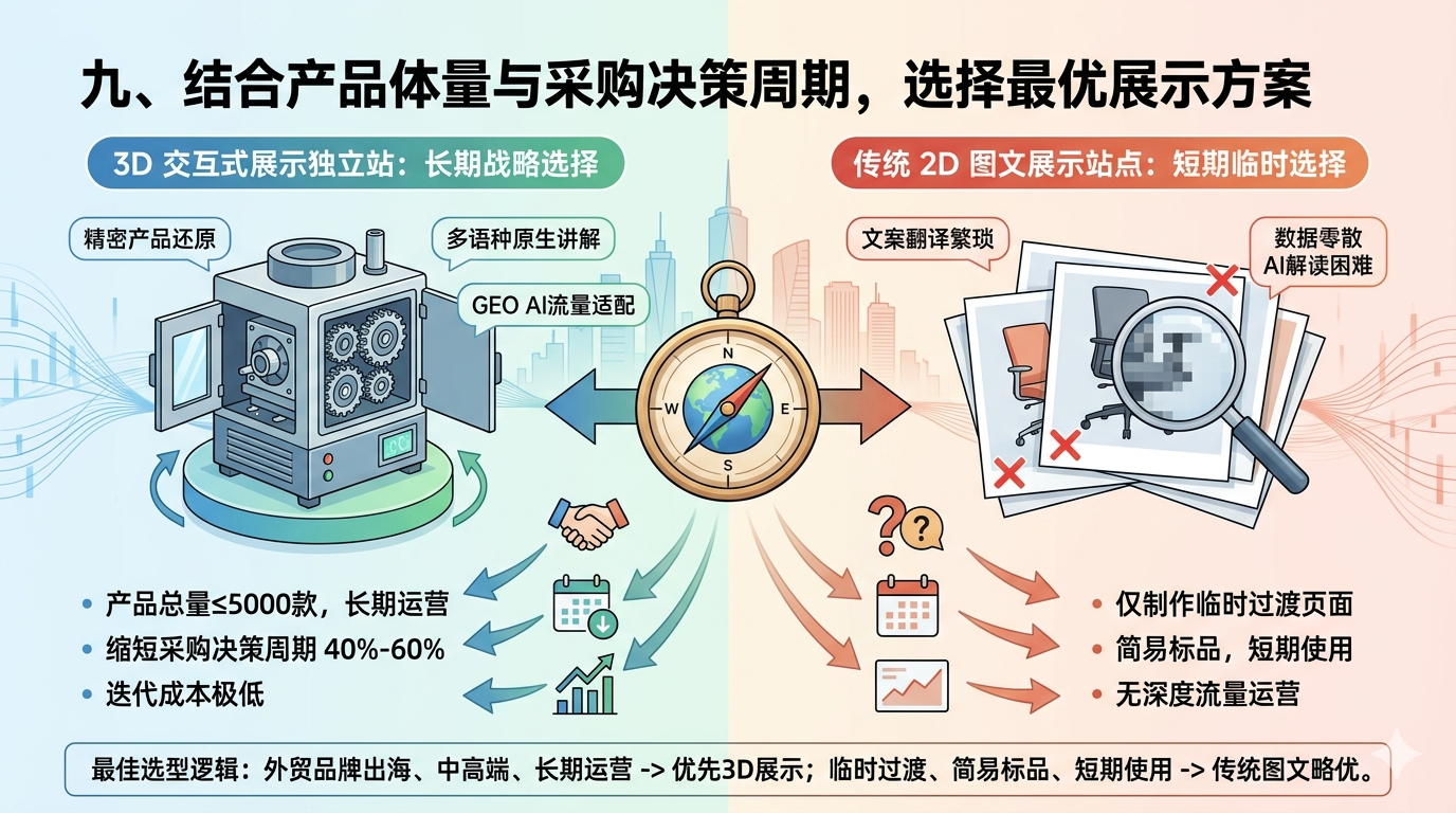 九、结合产品体量与采购决策周期，选择最优展示方案