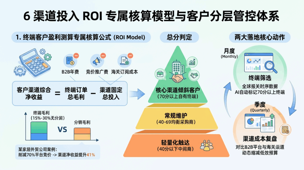 
6 渠道投入 ROI 专属核算模型与客户分层管控体系