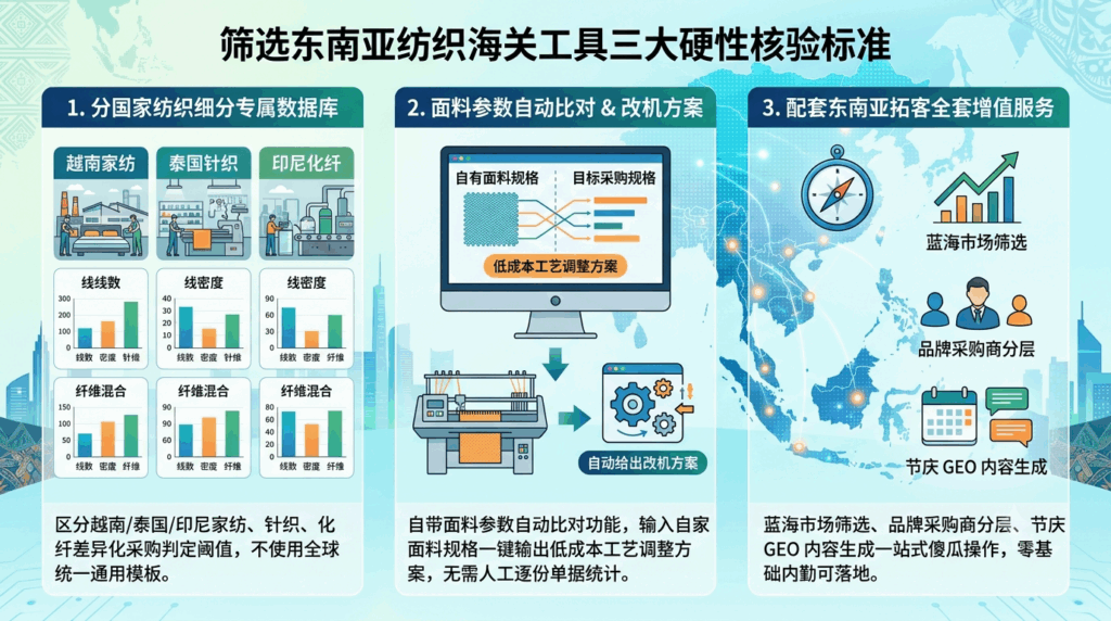 11 筛选东南亚纺织海关工具三大硬性核验标准