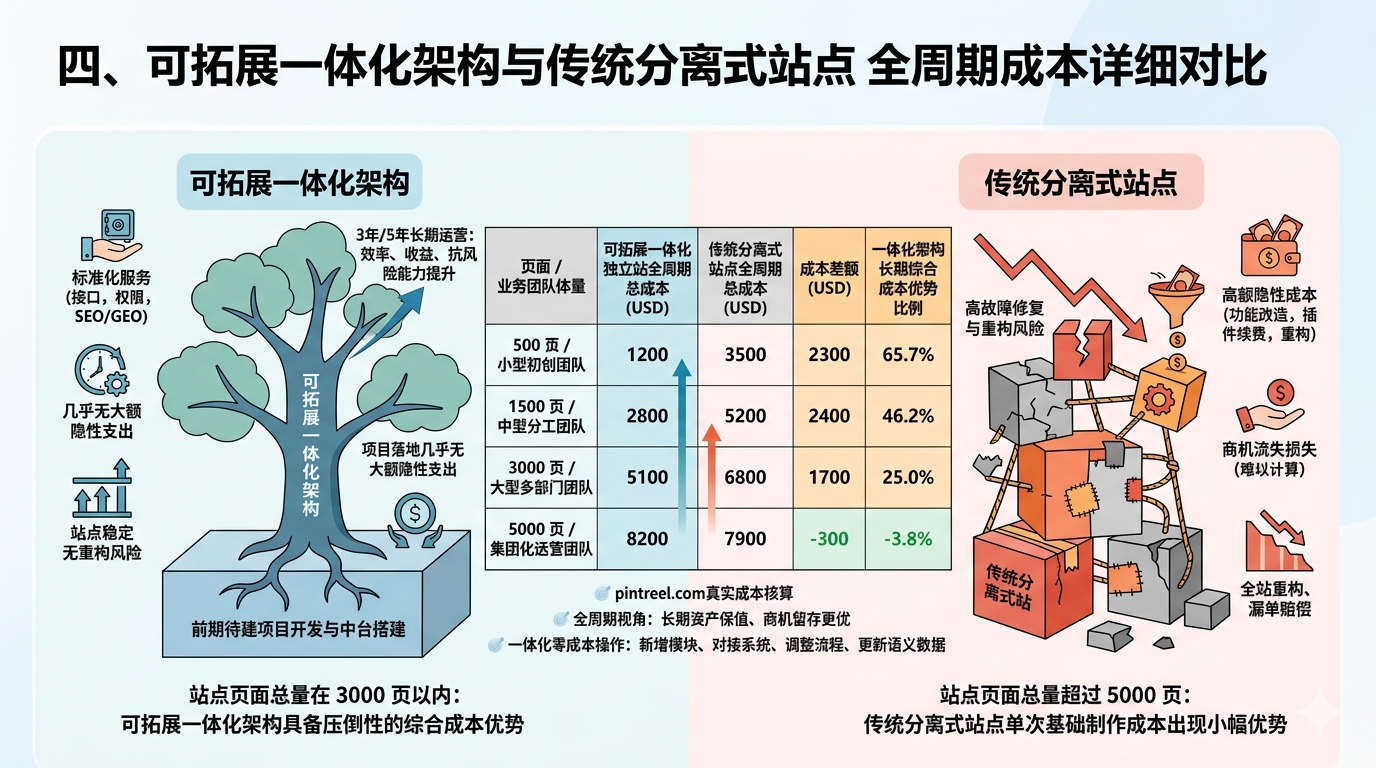 四、可拓展一体化架构与传统分离式站点 全周期成本详细对比