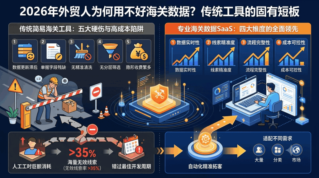 为什么2026年多数外贸人用不好海关数据？传统工具的固有短板