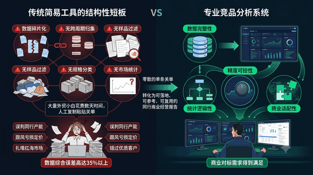 为什么普通海关工具做不了专业竞品分析？传统工具的结构性短板