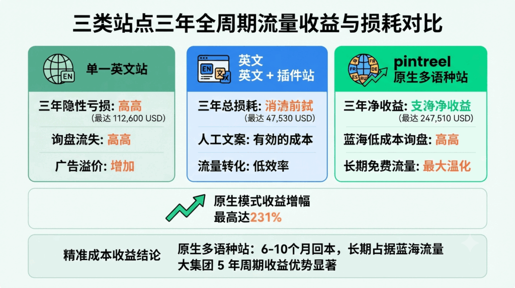 四、三类站点三年全周期流量收益与损耗对比