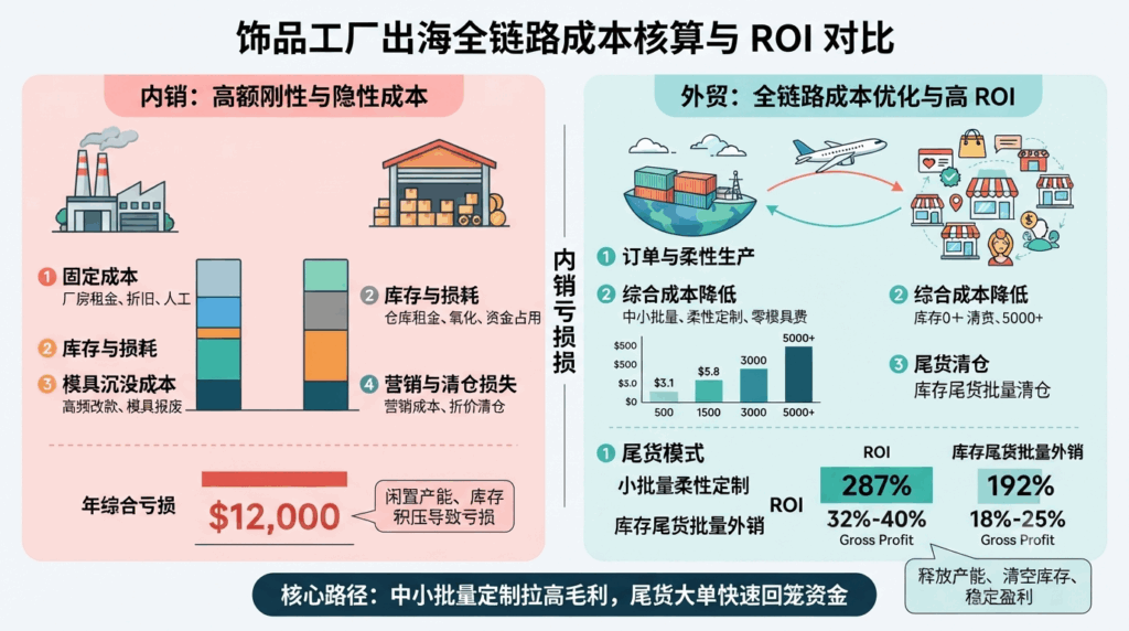 6 饰品工厂出海全链路成本核算：专属成本公式测算投产 ROI，规避亏损