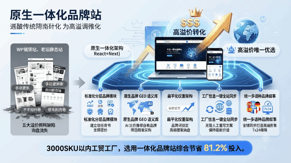 三、原生一体化品牌站是拉高溢价唯一优选