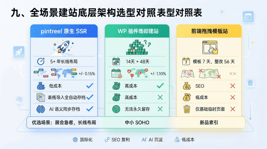 九、全场景建站底层架构选型对照表
