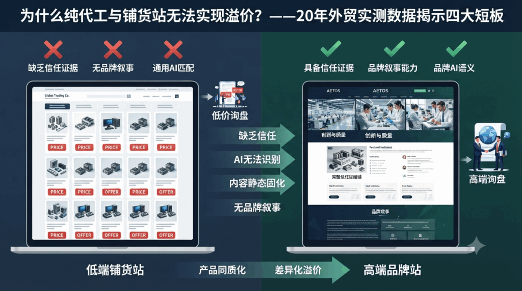 二、20年外贸行业实测：为什么铺货站永远做不出溢价？